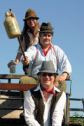 The Mangledwurzels on a cart at the Wellow Trekking Centre