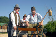 The Mangledwurzels on a cart at the Wellow Trekking Centre