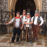 The Mangledwurzels joined by Rosie Russett outside St. Andrews' Hall, home of The Norwich Cider Festival (29 Jun 2007)