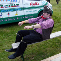 Hedge Cutter summoned from beyond the grave by the arrival of the ice cream van at the Alton Show in Hampshire (6/7/8)